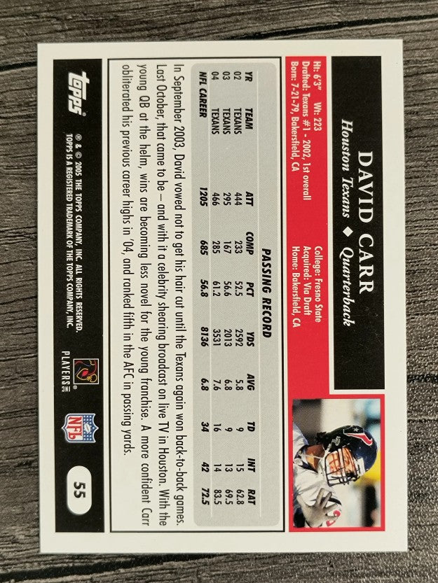 2005 Topps #55 David Carr