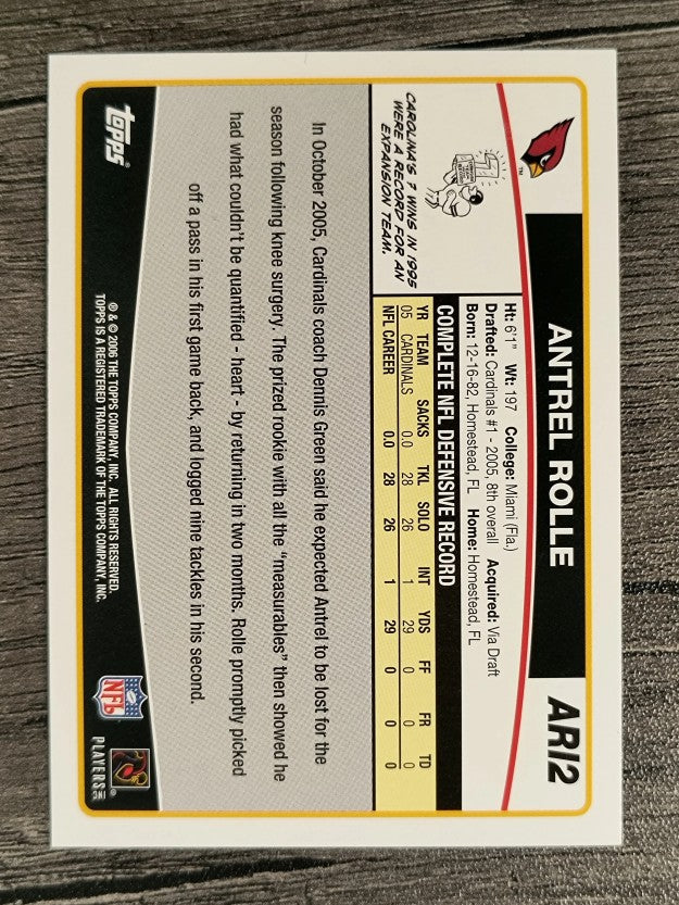 2006 Cardinals Topps #ARI2 Antrel Rolle