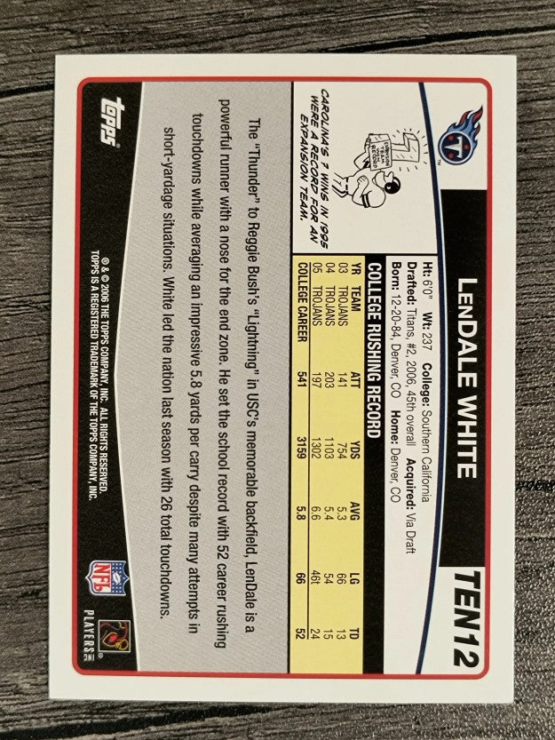 2006 Titans Topps #TEN12 LenDale White