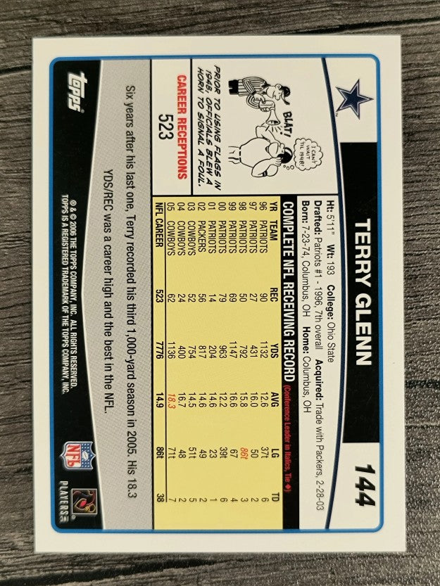 2006 Topps #144 Terry Glenn