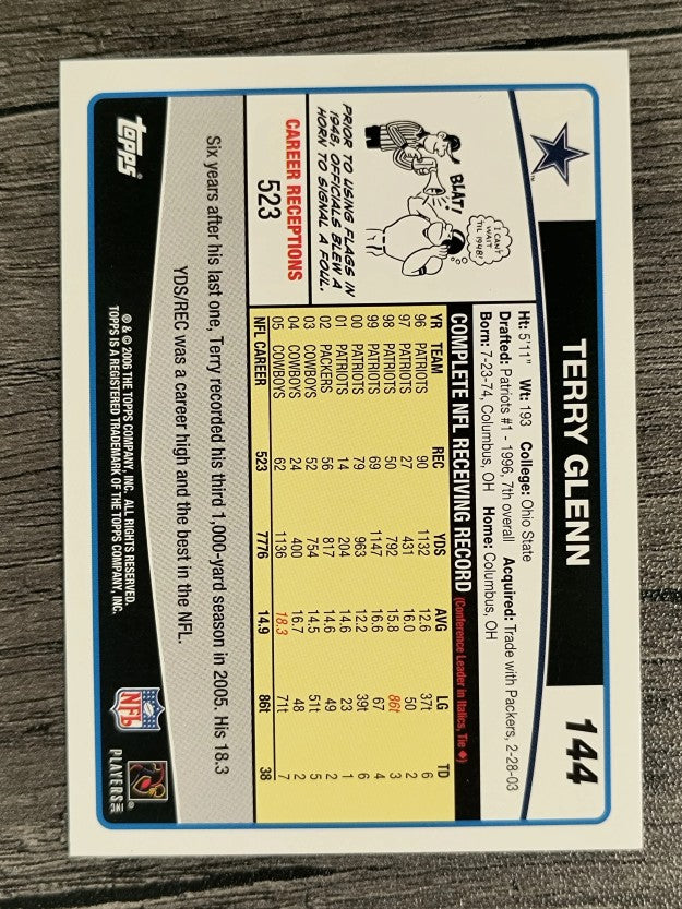 2006 Topps #144 Terry Glenn