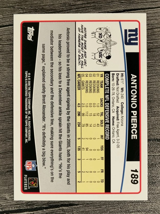 2006 Topps #189 Antonio Pierce