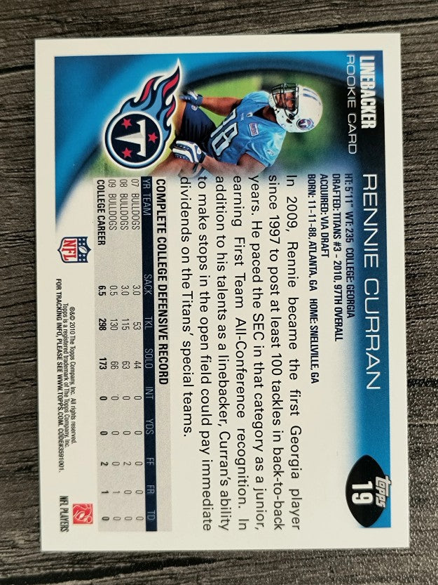 2010 Topps #19 Rennie Curran RC