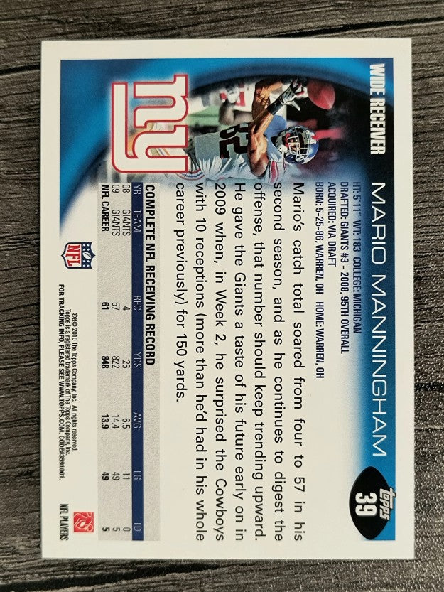 2010 Topps #39 Mario Manningham