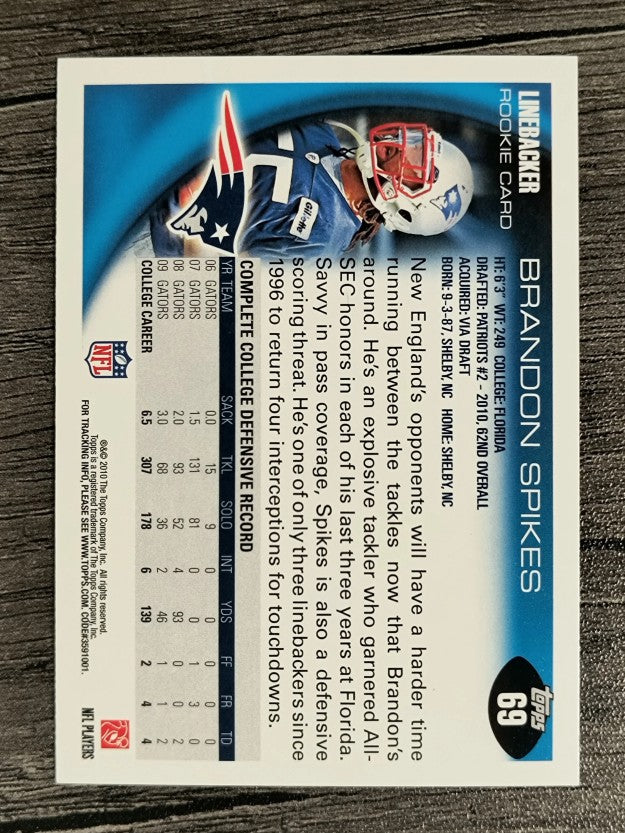 2010 Topps #69 Brandon Spikes RC