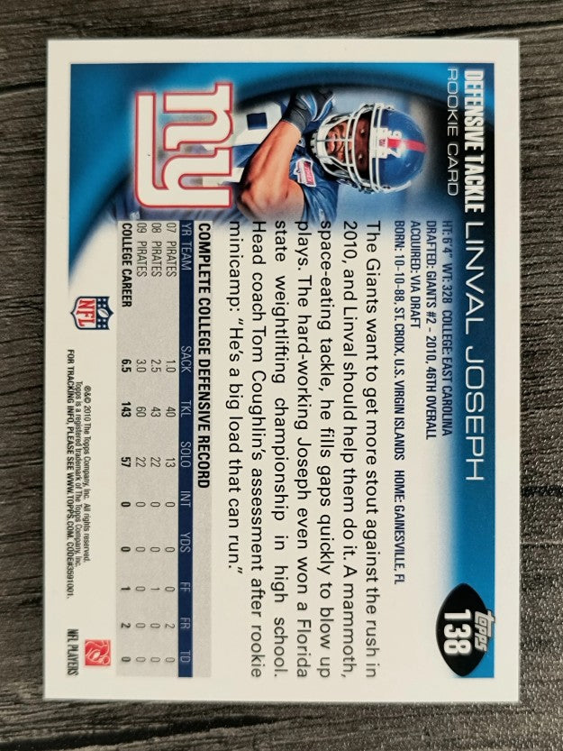 2010 Topps #138 Linval Joseph RC