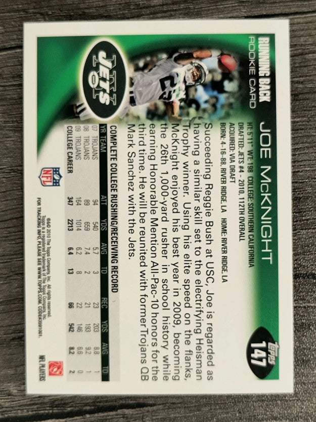 2010 Topps #147A Joe McKnight RC/One handed catch