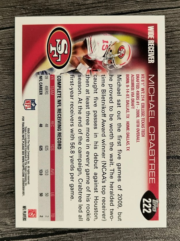 2010 Topps #222 Michael Crabtree
