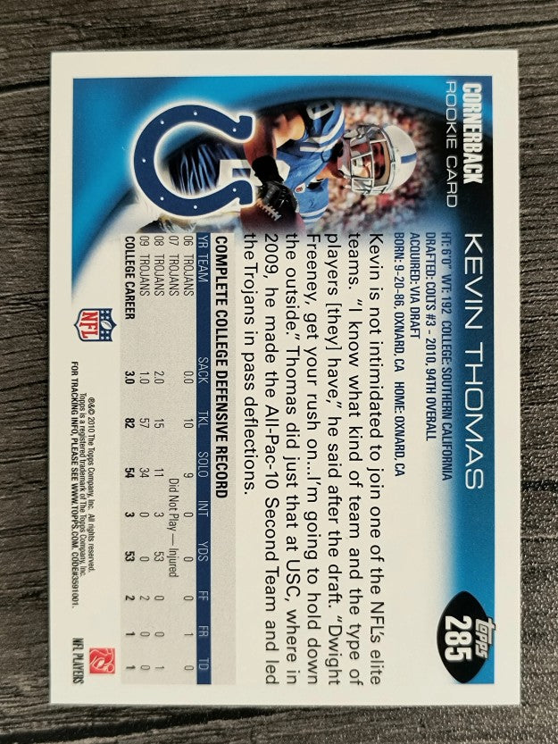2010 Topps #285 Kevin Thomas RC