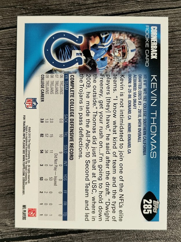 2010 Topps #285 Kevin Thomas RC