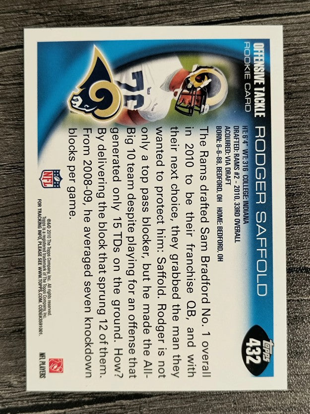 2010 Topps #432 Rodger Saffold RC