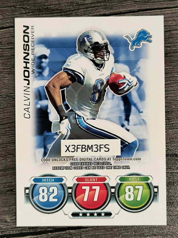 2010 Topps Attax Code Cards #20 Calvin Johnson