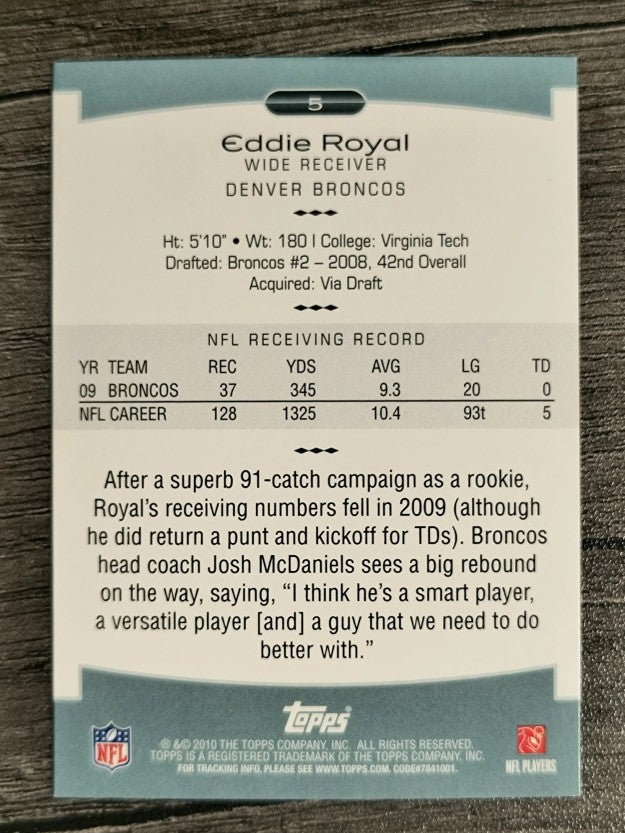 2010 Topps Platinum #5 Eddie Royal