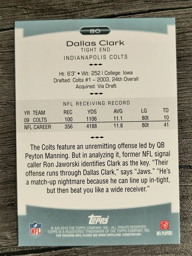 2010 Topps Platinum #80 Dallas Clark