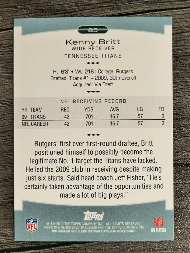 2010 Topps Platinum #85 Kenny Britt