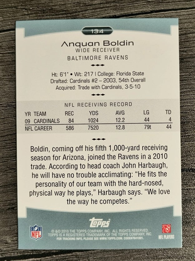 2010 Topps Platinum #134 Anquan Boldin