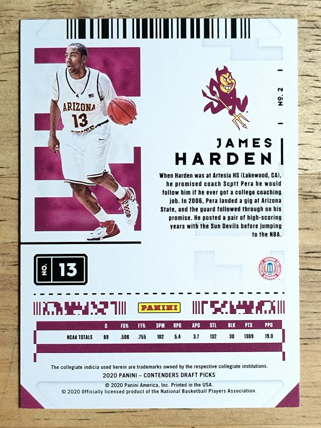 2020-21 Panini Contenders Draft Picks #2 James Harden