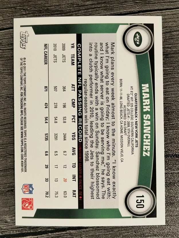 2011 Topps #150 Mark Sanchez