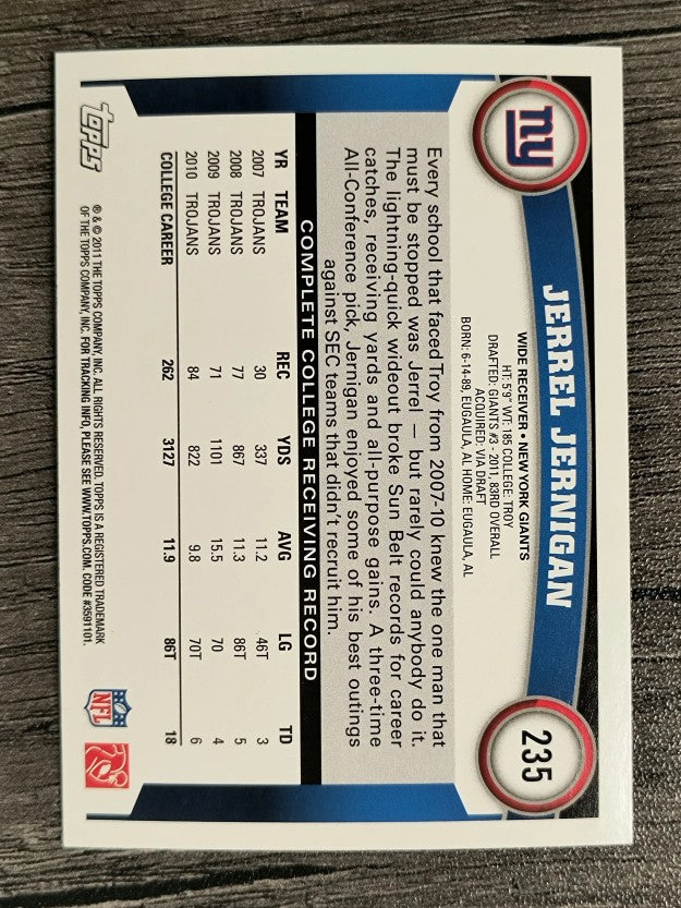 2011 Topps #235A Jerrel Jernigan RC/catching pose