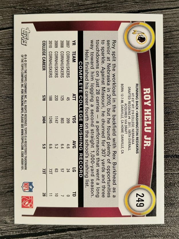 2011 Topps #249 Roy Helu RC