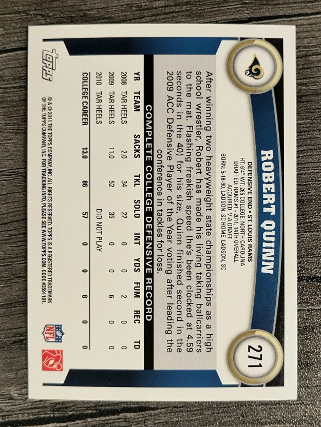 2011 Topps #271 Robert Quinn RC