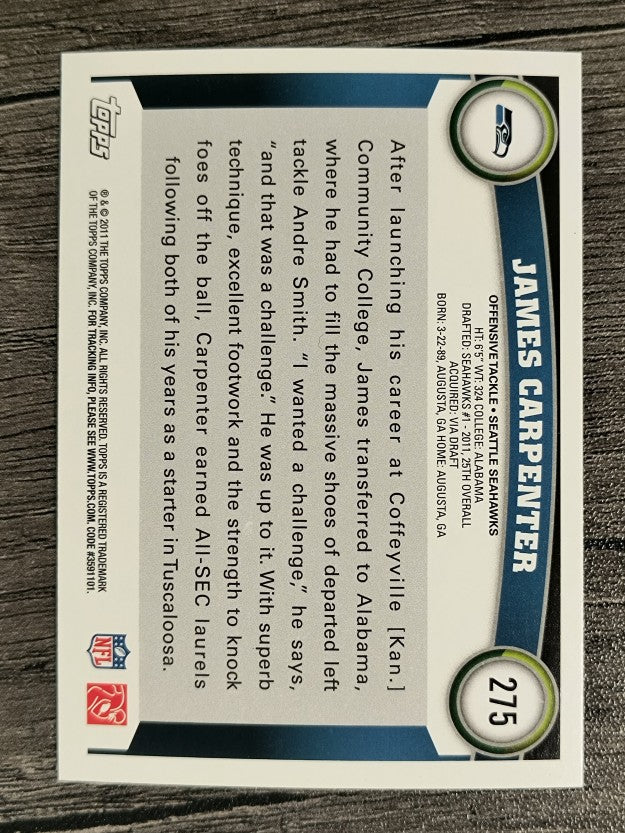 2011 Topps #275 James Carpenter RC