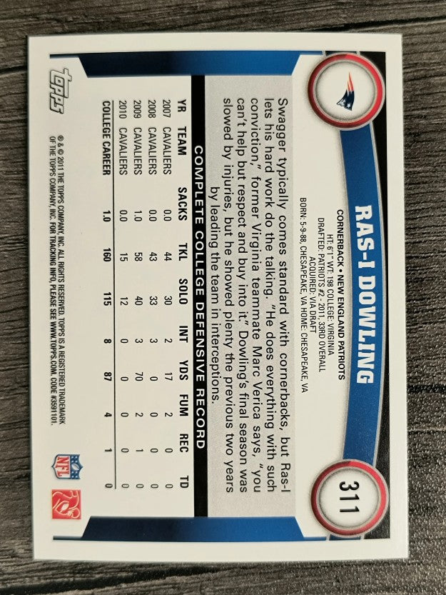 2011 Topps #311 Ras-I Dowling RC