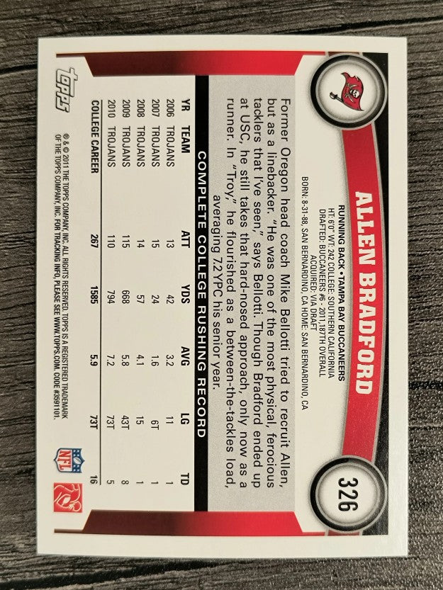 2011 Topps #326 Allen Bradford RC