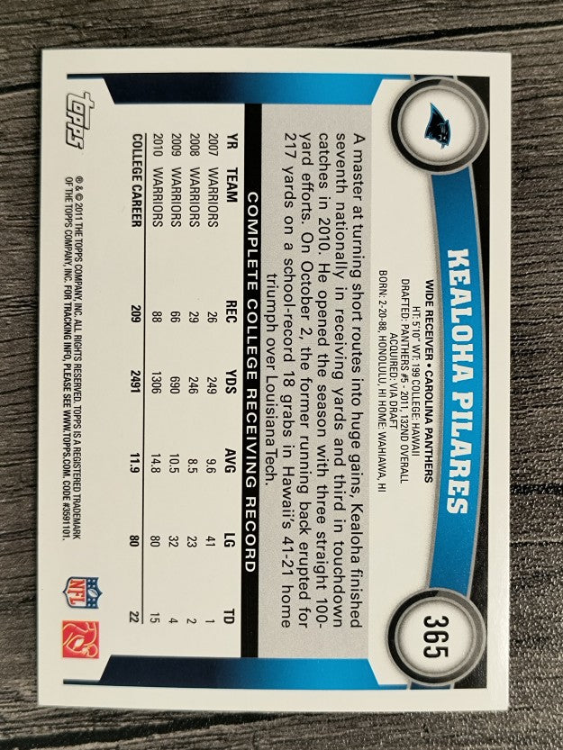 2011 Topps #365 Kealoha Pilares RC