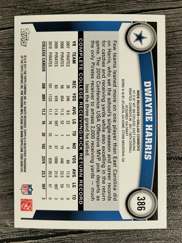 2011 Topps #386 Dwayne Harris RC