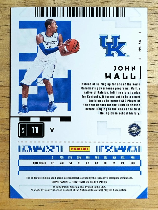 2020-21 Panini Contenders Draft Picks Variations #34 John Wall