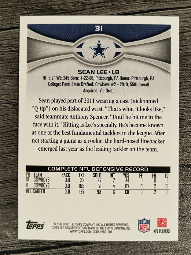 2012 Topps #31 Sean Lee