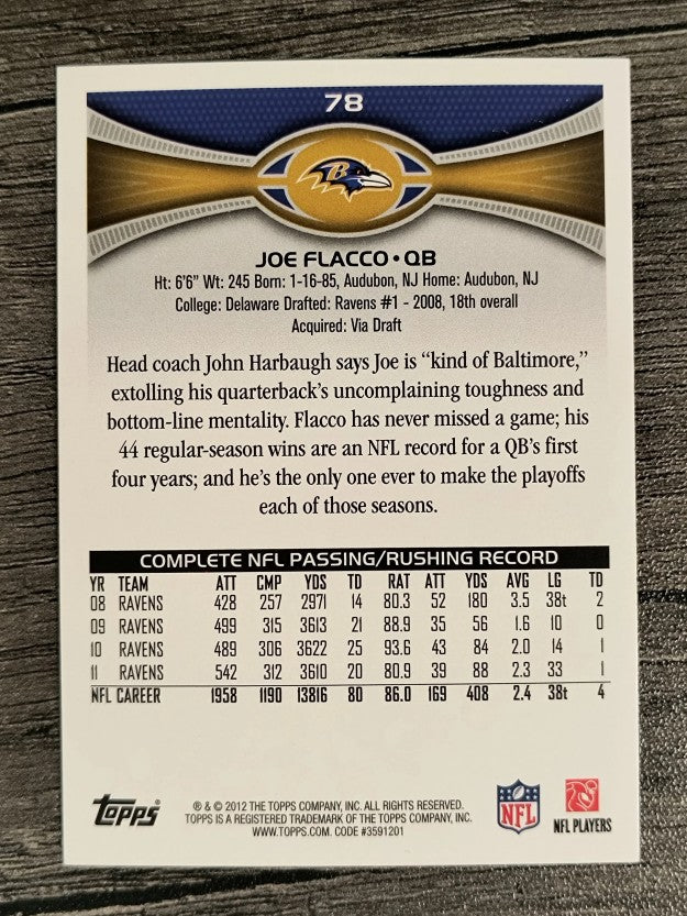 2012 Topps #78 Joe Flacco