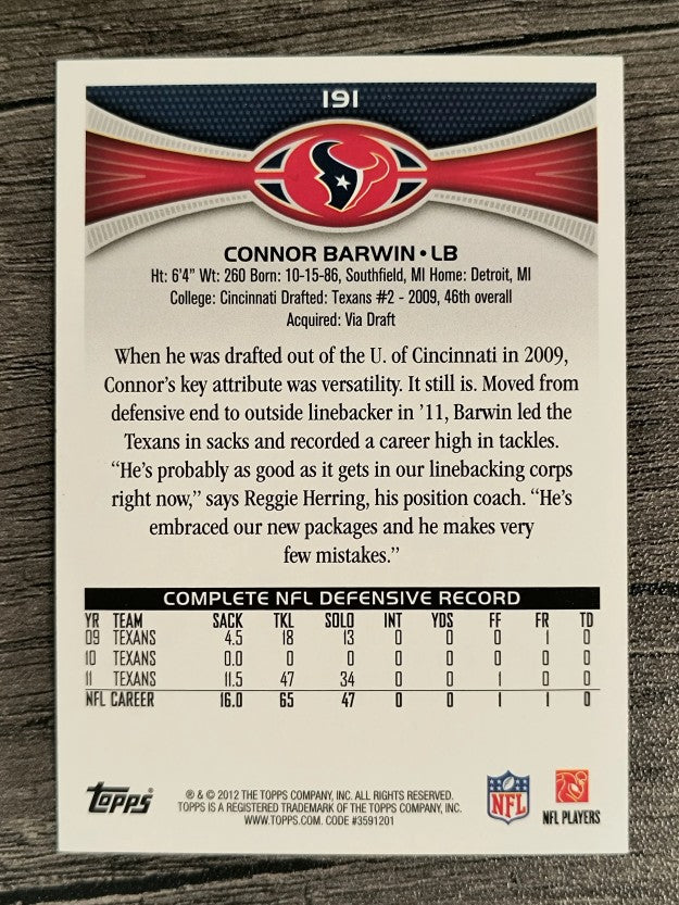 2012 Topps #191 Connor Barwin