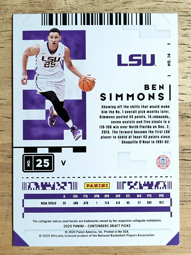 2020-21 Panini Contenders Draft Picks Variations #14 Ben Simmons