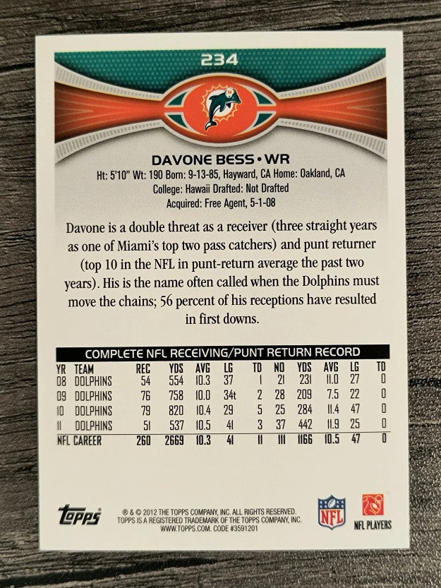 2012 Topps #234 Davone Bess