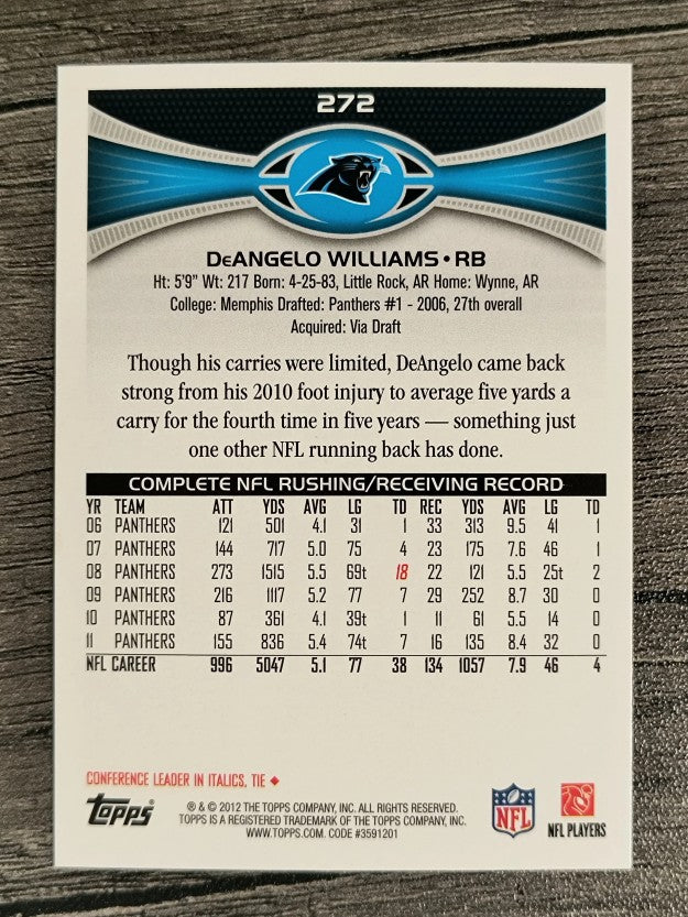 2012 Topps #272 DeAngelo Williams