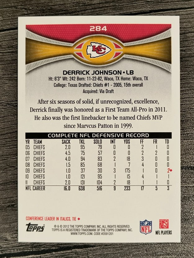2012 Topps #284 Derrick Johnson