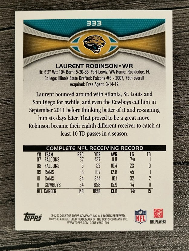 2012 Topps #333 Laurent Robinson