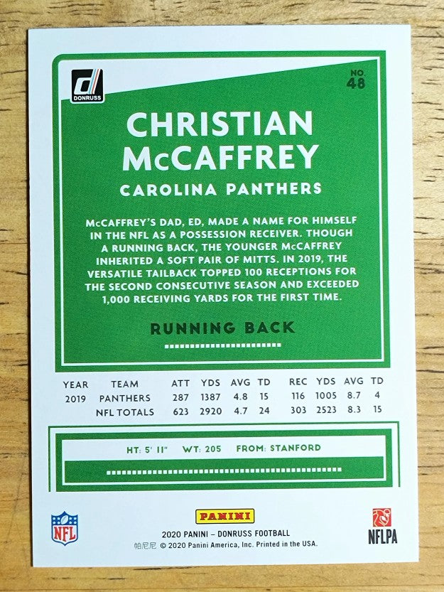 2020 Donruss #48A Christian McCaffrey