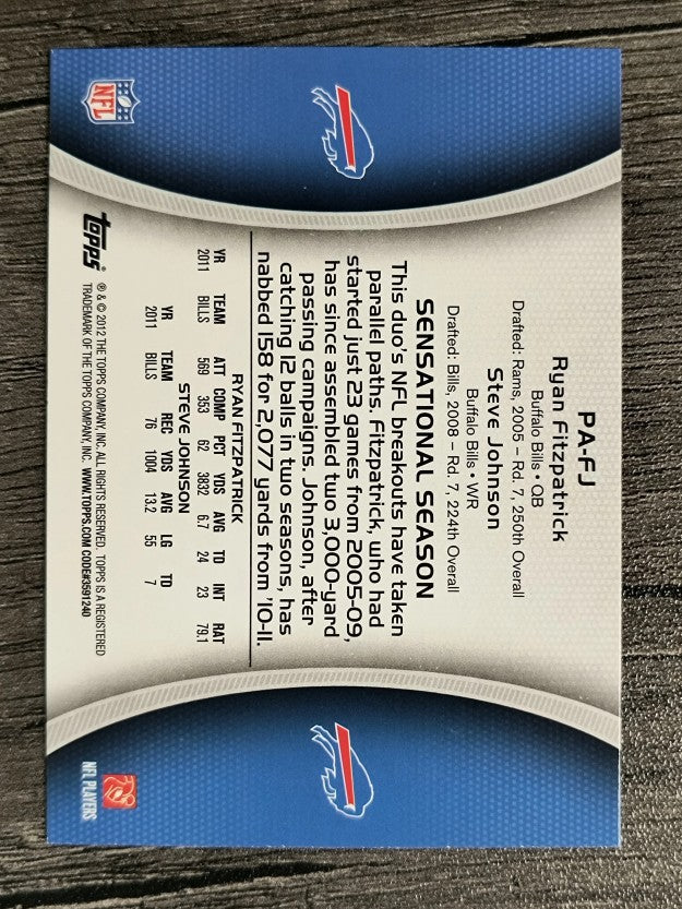 2012 Topps Paramount Pairs #PAFJ Ryan Fitzpatrick/Steve Johnson