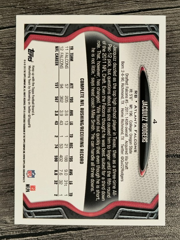2013 Topps #4 Jacquizz Rodgers