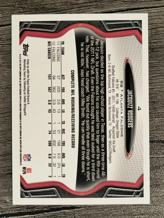 2013 Topps #4 Jacquizz Rodgers
