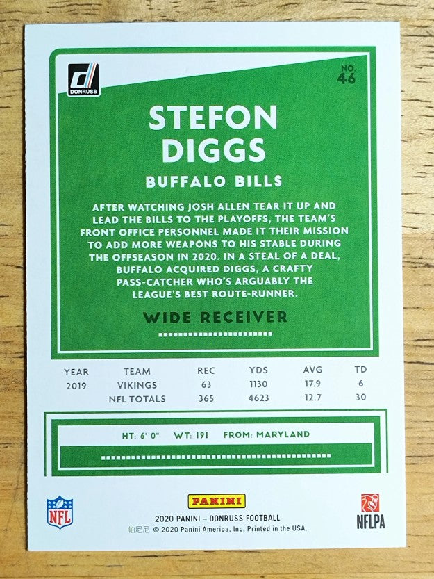 2020 Donruss #46 Stefon Diggs