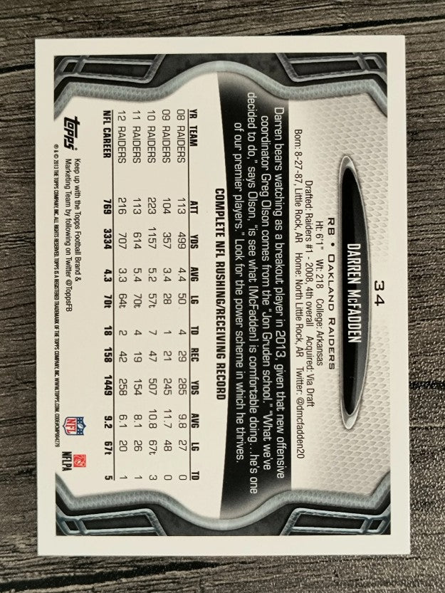 2013 Topps #34 Darren McFadden