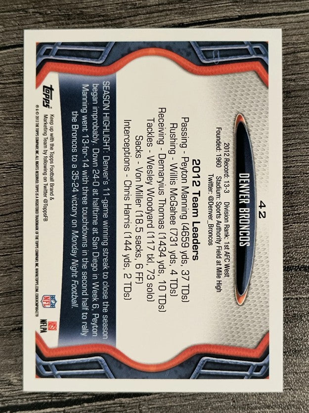 2013 Topps #42 Denver Broncos/Eric Decker/Demaryius Thomas/Knowshon Moreno