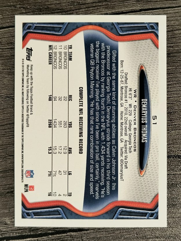 2013 Topps #51A Demaryius Thomas/catching a pass