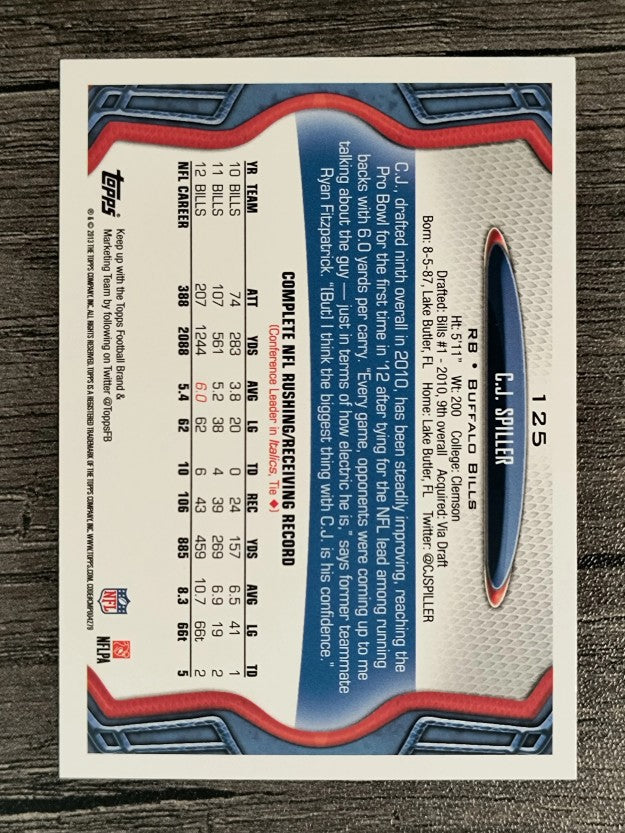 2013 Topps #125A C.J. Spiller/black gloves
