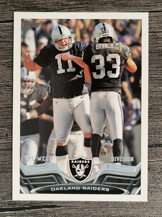 2013 Topps #167 Oakland Raiders/Sebastian Janikowski/Tyvon Branch
