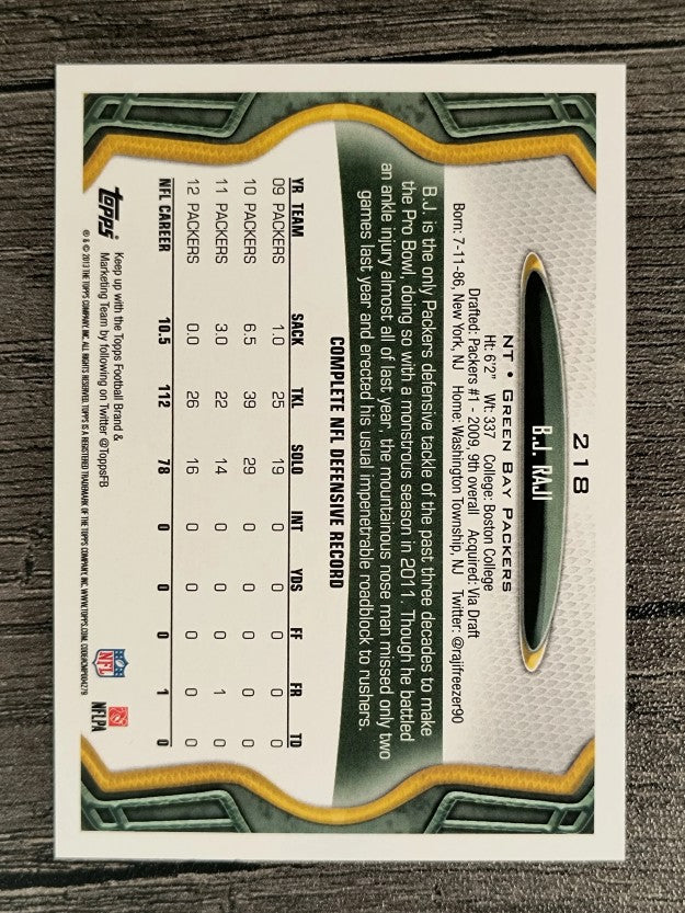 2013 Topps #218 B.J. Raji